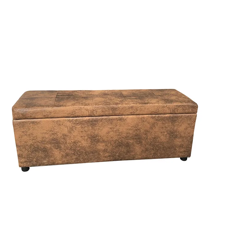 Modern Suede Leather Storage Ottoman 3-Piece Set for Living Room Bedroom Hotel Hall Apartment Home Bar