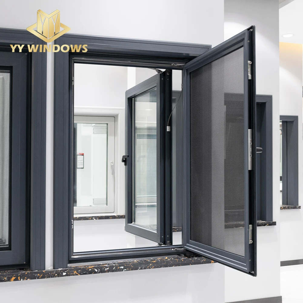 NFRC Standard Thermal Break Windows For Home Double Glazing Casement Windows With Screen