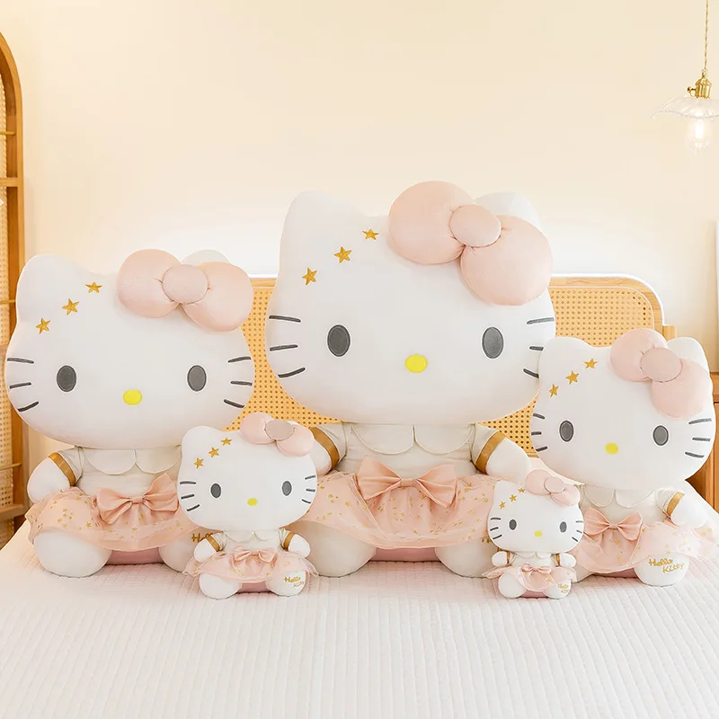 Allogogo Cute Hello  KT Plush Toy Big Kawaii Kitty Cat Plushies Soft Stuffed Rag Doll Cartoon Kitty Pillow for Girls Gift