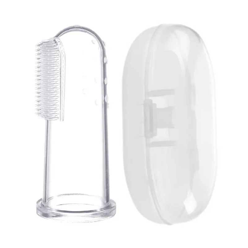 
Soft Silicone Baby Finger Toothbrush with Case 