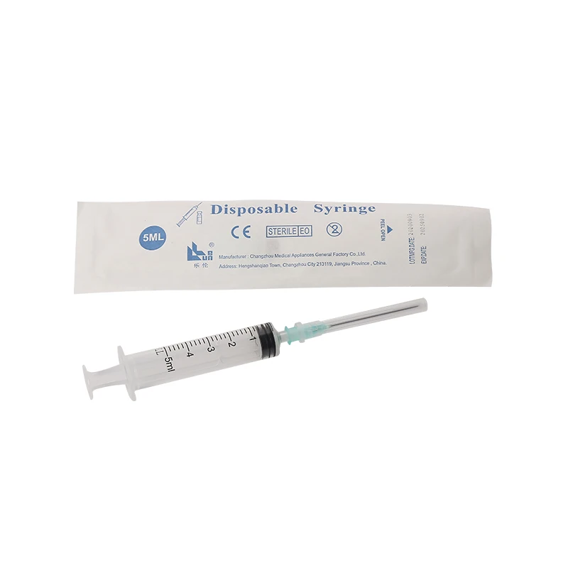 plastic syringe 5ML with needle with CE/GMP