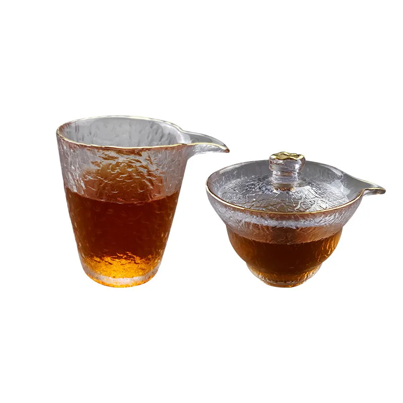 200ml handmade bark fair glass cup for tea