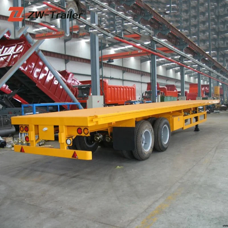 Used 2 3 4 Axles 60 Tons 80 Ton Flatbed Semi Truck Trailers Flatbed Trailers