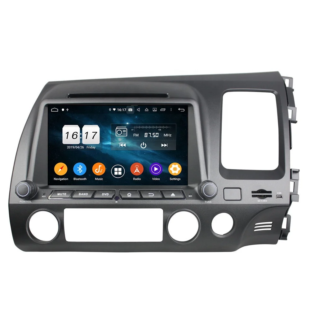KLYDE KD-8093 PX5 DVD Car Player 4G+64G Android 10.0 Car Radio GPS 8 inch For CIVIC 2006 2007 2008 2009 2010 2011 (RHD)