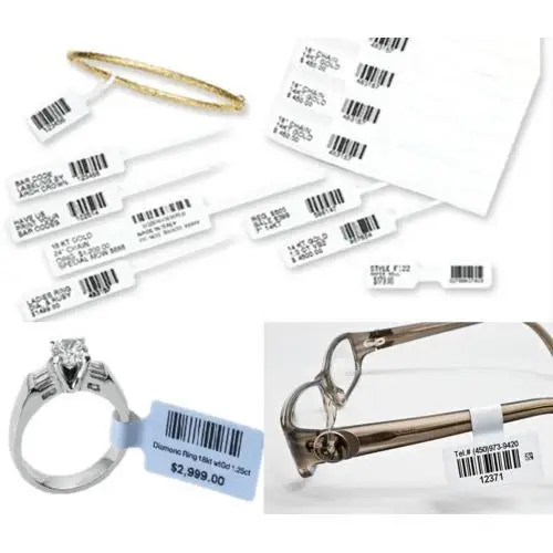 Low MOQ Custom Printed Transparent Perforated Sunglasses Paper Barcode Label