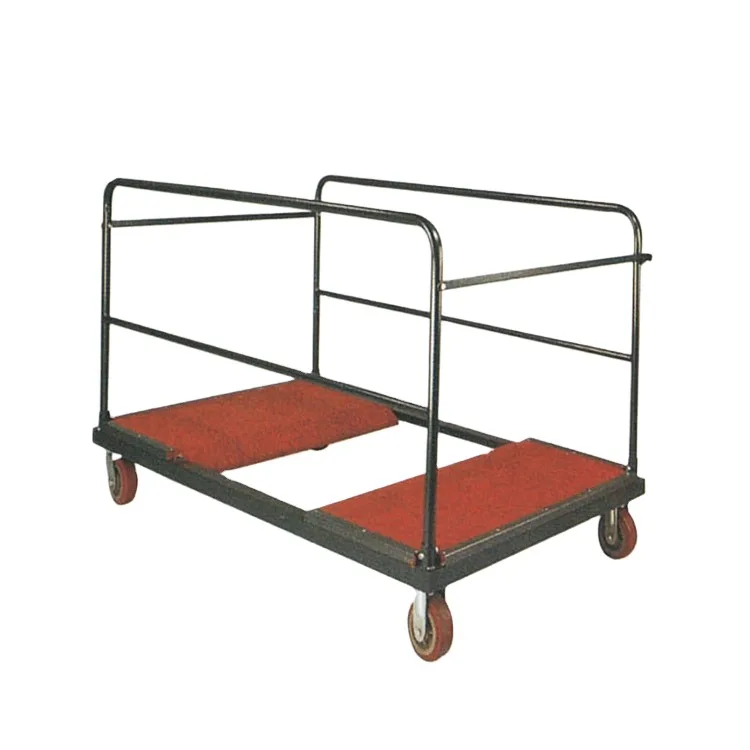 Factory Wholesale Hotel Supplies Restaurant Use Industrial Steel Folding Handle Rectangle and Round Table Stacking Cart