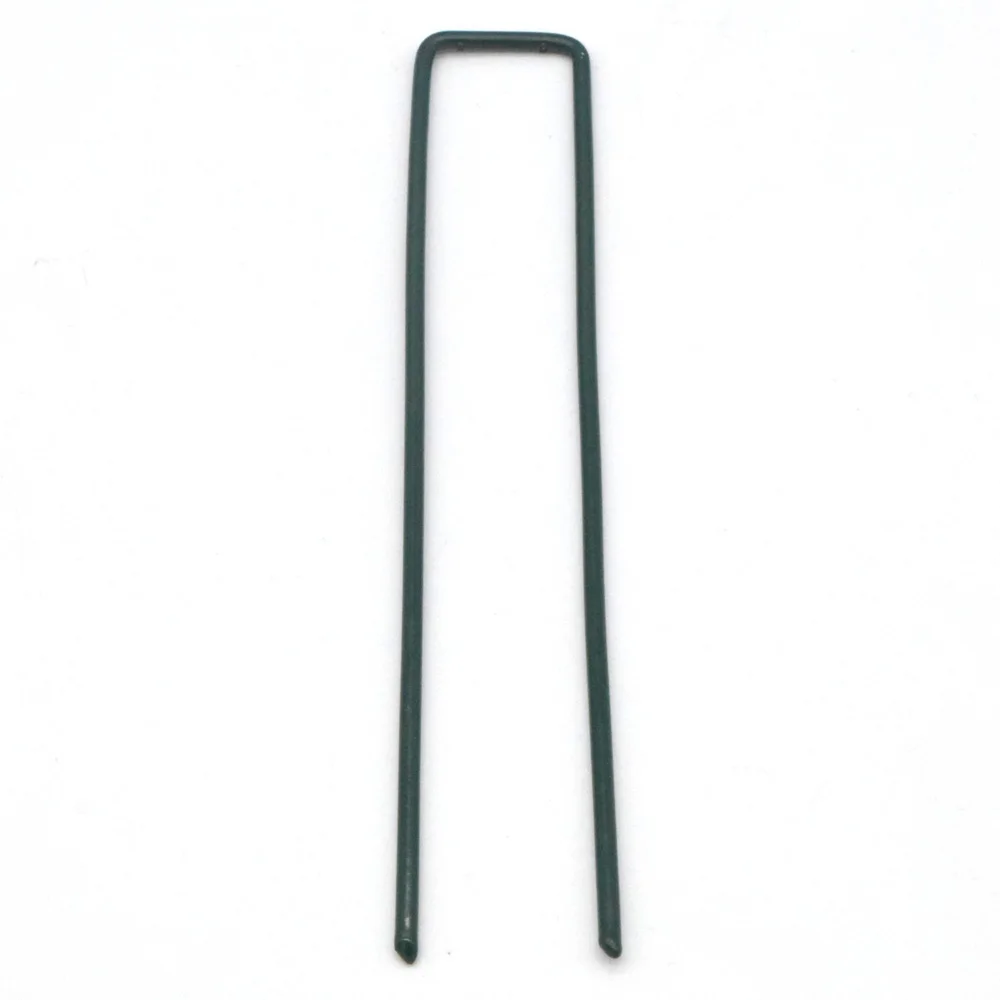 Factory 6 Inch Galvanized Steel U-Type Nail Flat Head Landscape Stakes Anchor Pins Artificial Grass