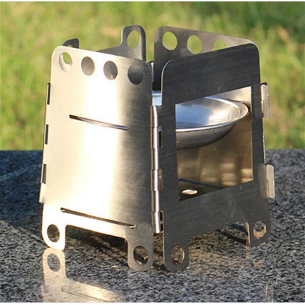 Woodburning Stove Portable Backpacking Camping Outdoor Firewood Furnace Lightweight Bbq Picnic Flatpack Stove