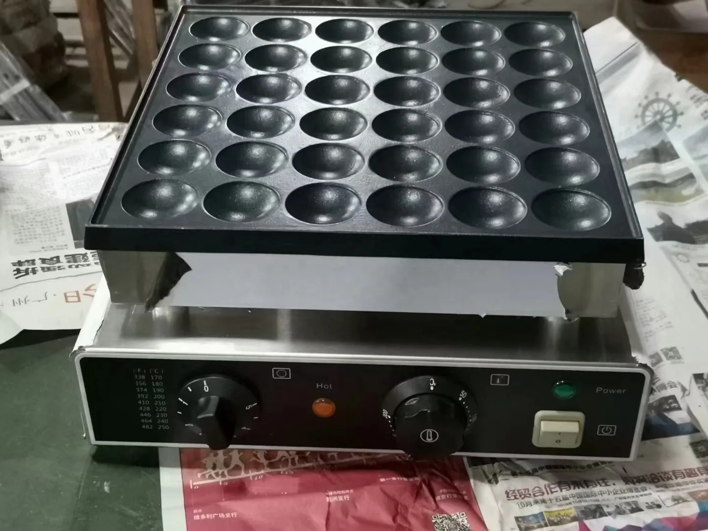 100 Holes Snack Equipment Octopus Balls Electric Quail Egg Grill Cooking Waffle Oven Poffertjes Grill Machine