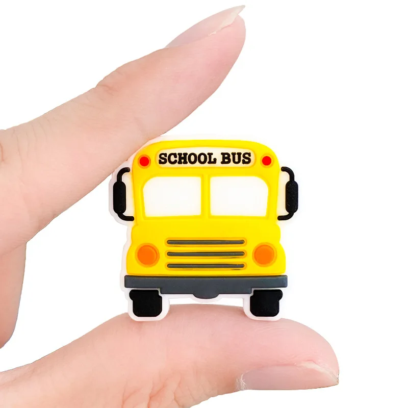 Wholesale Manufacturer Custom Beads Mold Yellow School Bus Silicone Focal Beads For Pen Making