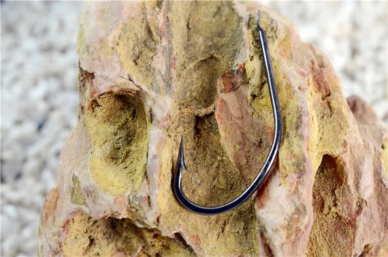 1#-27# Fishing Hooks Single Eyeless French Snell sharp Barb Wanshi Flat No Eye Hole End Sharpened Black Carbon Hook
