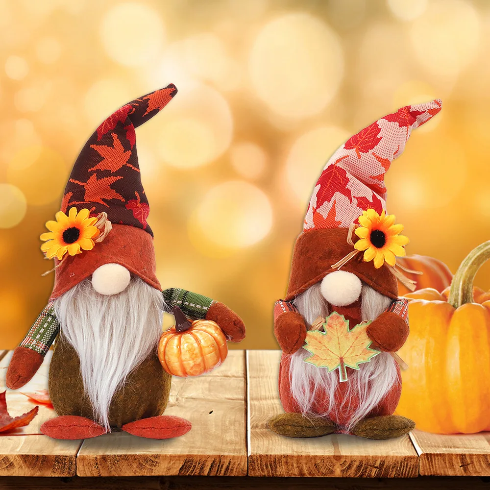 Plush Harvest Festival Thanks Giving Gnomes With Light For Autumn Elf Ornaments Festival Plush Decor Gifts Swedish Gnok