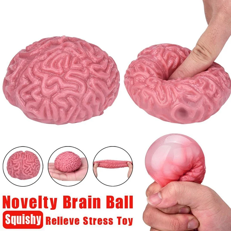 Promotional gift stress reliever brain anti stress brain squeeze toy squishy ball