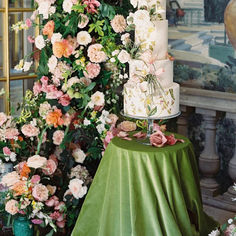 Light luxury velvet cloth avocado green tablecloth tablecloth rectangular household western luxury tablecloth