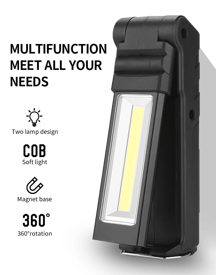 high quality tool light Magnetic Rotatable LED Light  And Hook Car Repair COB Work Light Lamp