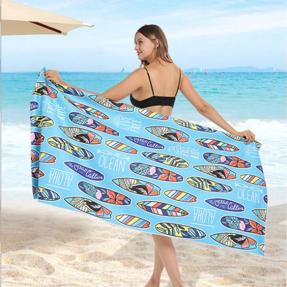 In stock designer digital printed ultra soft sand free microfiber fashion kids beach bath gym towels
