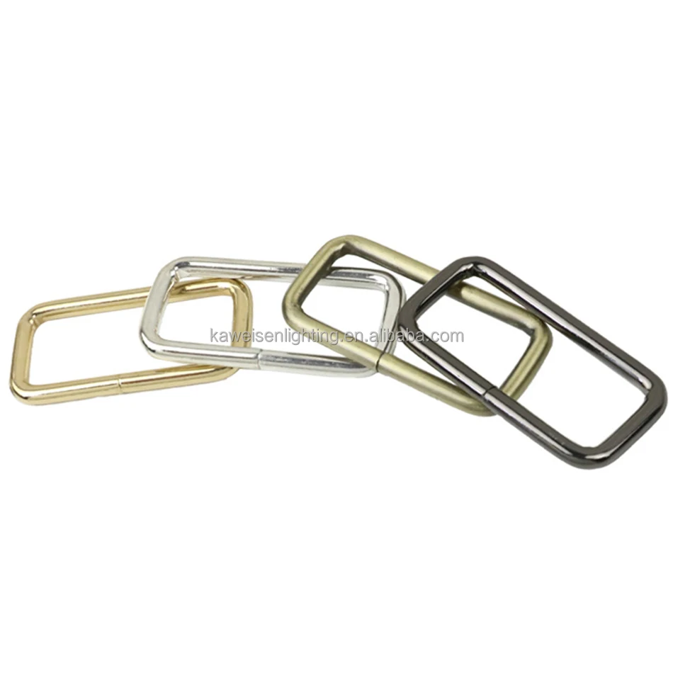 Square Ring Buckle For Webbing Garment Gold Hanging-plating 50mm Handbag Hardware Accessories Backpack Bag Strap Connector Clasp