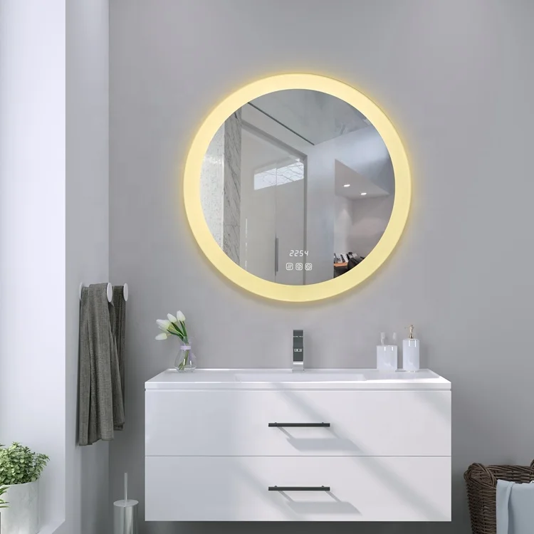 Chinese Manufacturer Professional Led Lighted Bath Irregular Shape Decoration Mirror Large Frameless Bathroom Mirror Smart