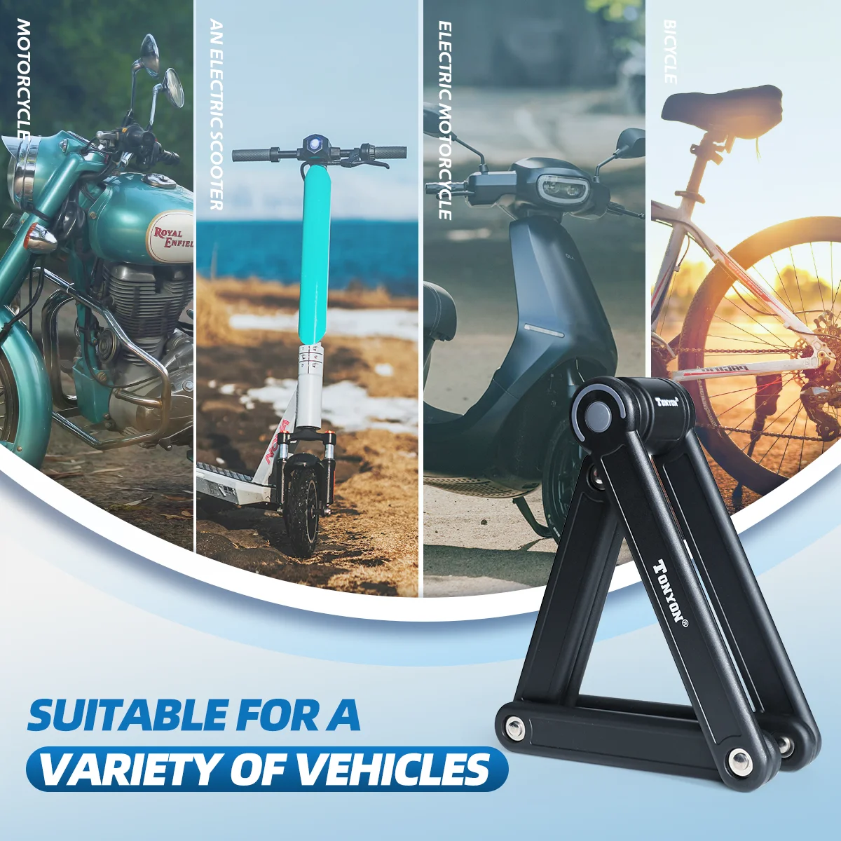 Tonyon Durable High Safety Accessories Motorcycle Scooter Portable Key Foldy Bike Lock Heavy Duty Folding Lock