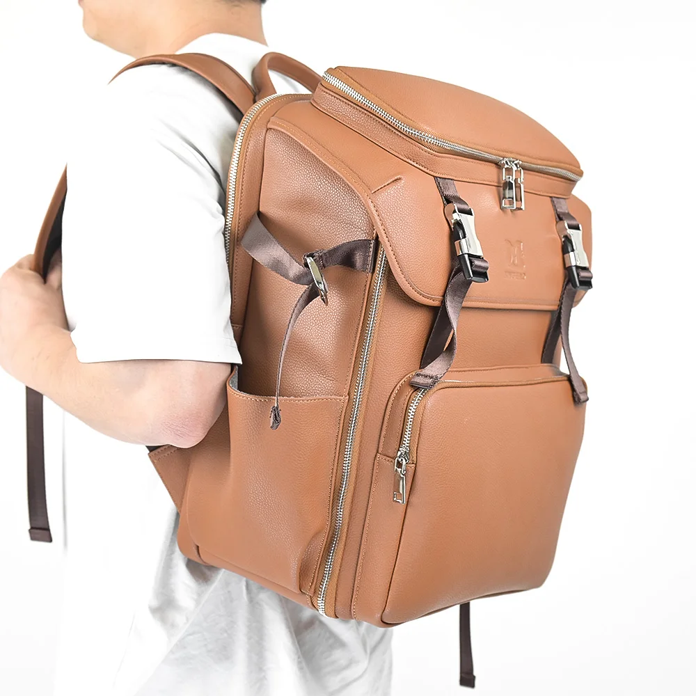 Custom fashion leather camera backpack bag professional digital gear camera bags for photography