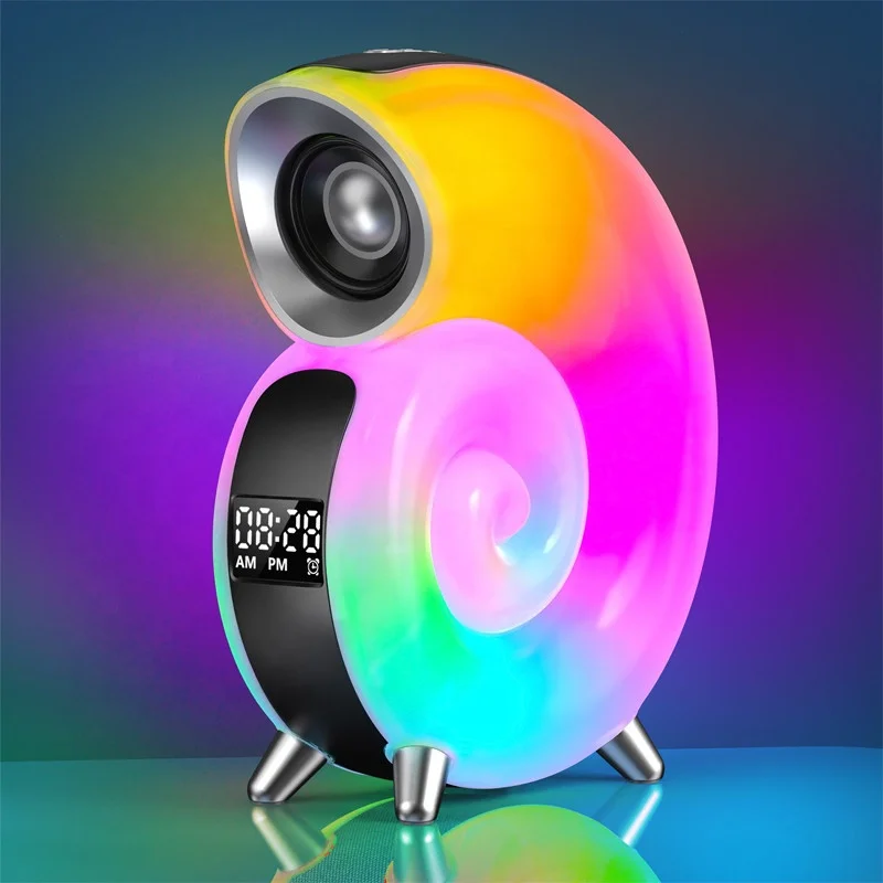 Lonvel New Arrival 2024 Conch Music Light With Wake Up Alarm Clock BT Speakers Multi-Function Party Atmosphere Conch Speakers