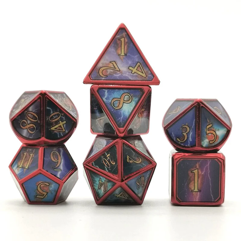 Professional Custom Dice Zinc Alloy Dice Suit Lightning Sticker Solid Dice