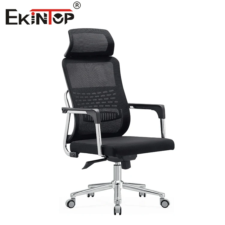 Ekintop high quality new style fashional adjustable steel rotated staff mesh seat mesh office chair with headrest