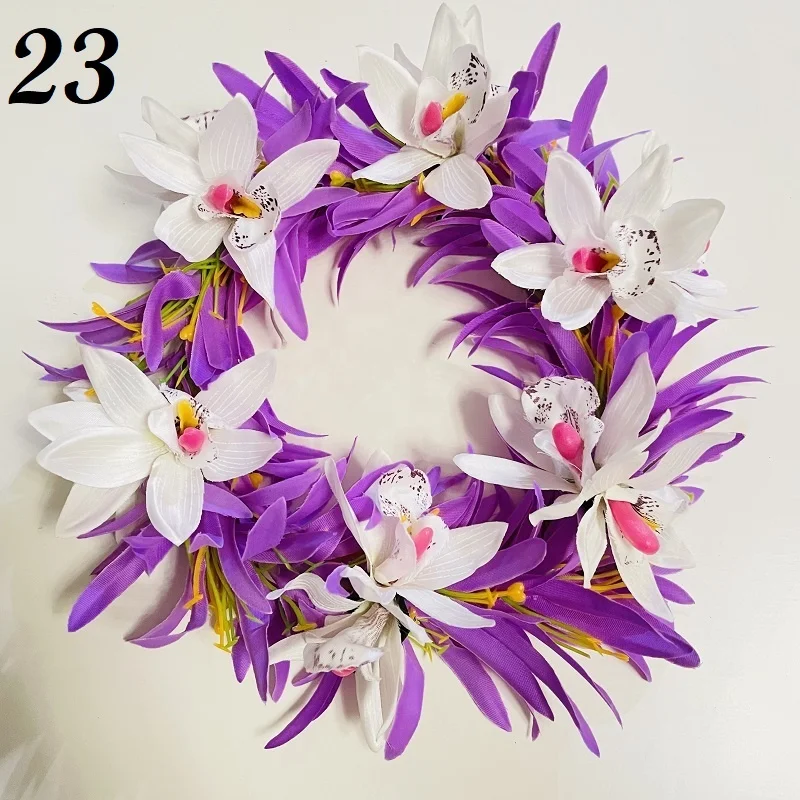 Spider Lily orchid Elastic Headband Tropical Flower island flower hair Accessories Haku Hula Dance flower Hawaii Samoa jewelry
