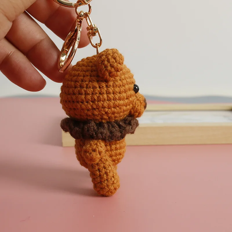 New 100% cotton crochet bear amigurumi keychains for gift