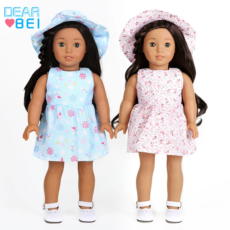 2019 Горячая 18 дюймов американская девушка юбка Детская Юбка для девочки на день подарок кружевное платье в кукольном стиле; С мелким цветочным принтом и юбка, кукольная одежда