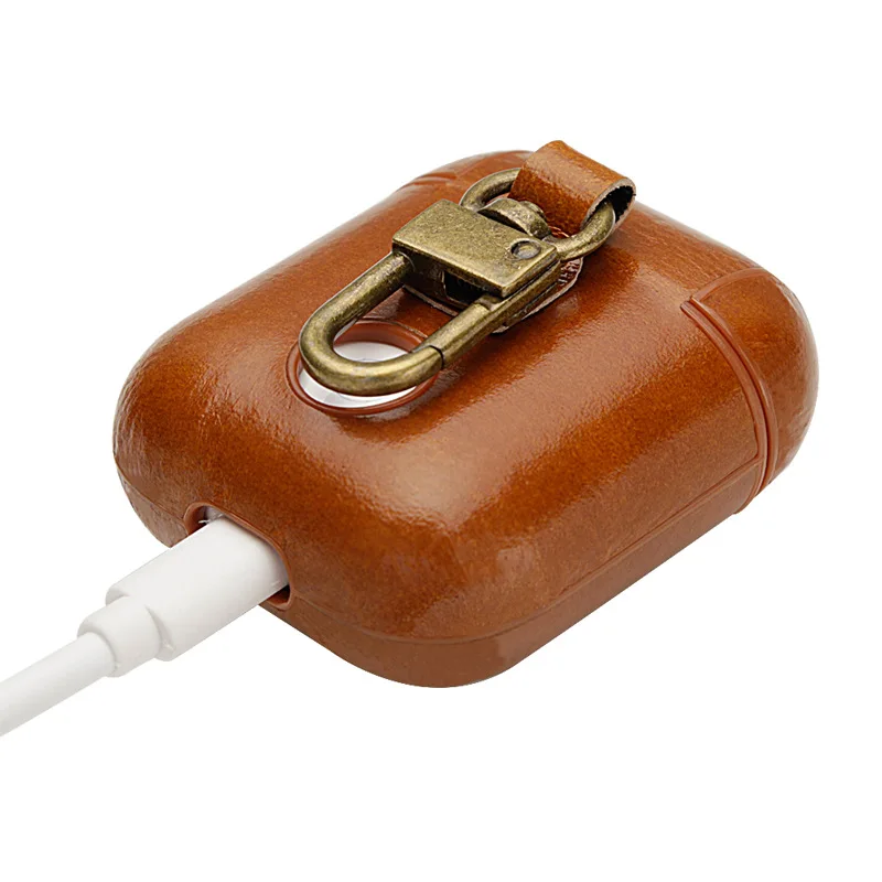 OEM Handmade case for  headset case Customized 100% Full Cow genuine leather case for Airpod Pro