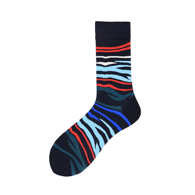 wholesale spring fashion men Flag stripe cotton crew happy Socks