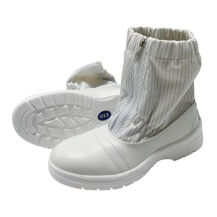 Sample Available Dust Free White Color Steel Toe ESD Antistatic Work Boots for  Electronic Workshops
