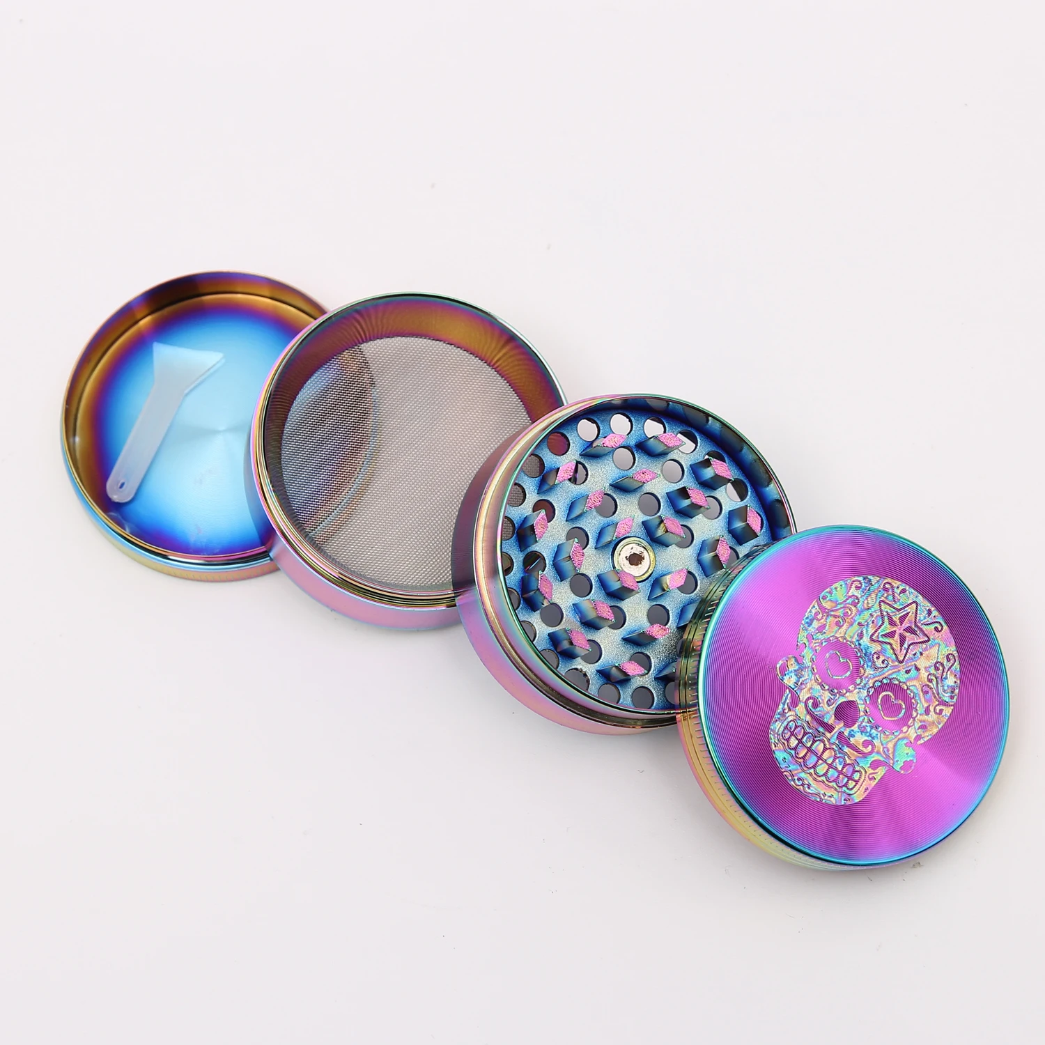 Portable Iridescence 4 Layer Herb Grinder