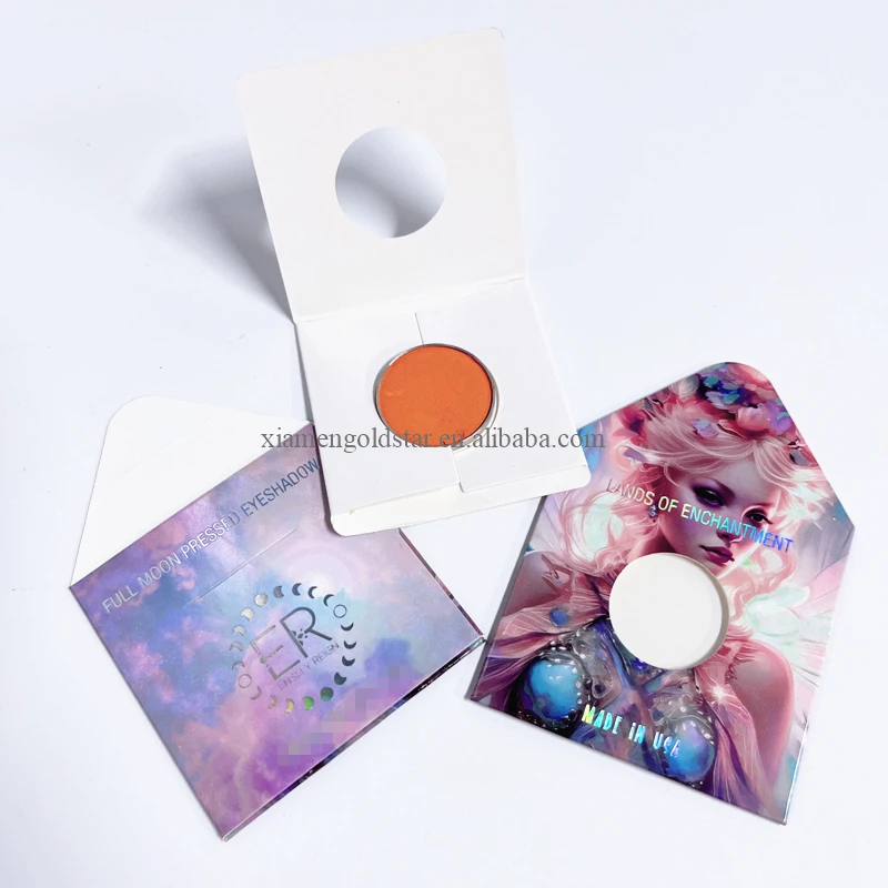 Luxury cheap single pan eyeshadow envelope packaging custom print with your LOGO