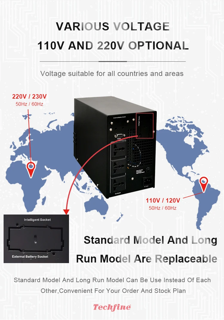Techfine источник бесперебойного питания длиннее резервное время ups 1000 Вт дома