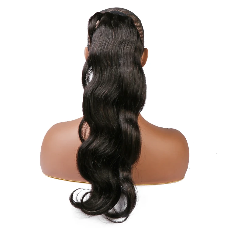 Wholesale Factory Supply 100% Brazilian Virgin Hair Body Wave Human Ponytail Extension