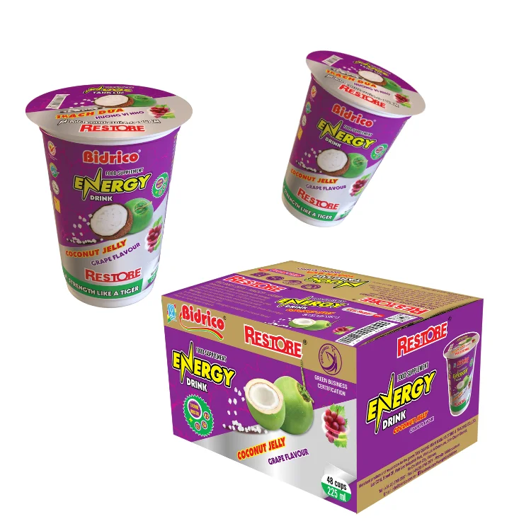 Bidrico Custom Logo Carbonated Energy Drink Water-Based with Sugar Additives Vietnam Manufacturer Box Packaging Halal Certified