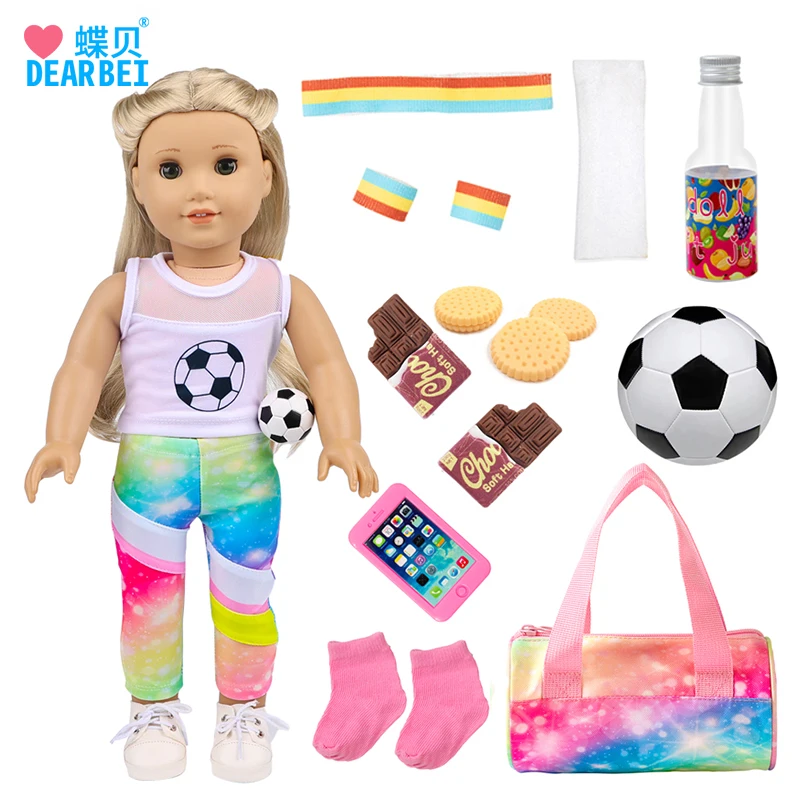 Fancy 8 Pieces Of U.s. 45.72 Cm Girl Doll Clothes And Accessories Including Hair Bands Wristbands Drink Bottles Cookies