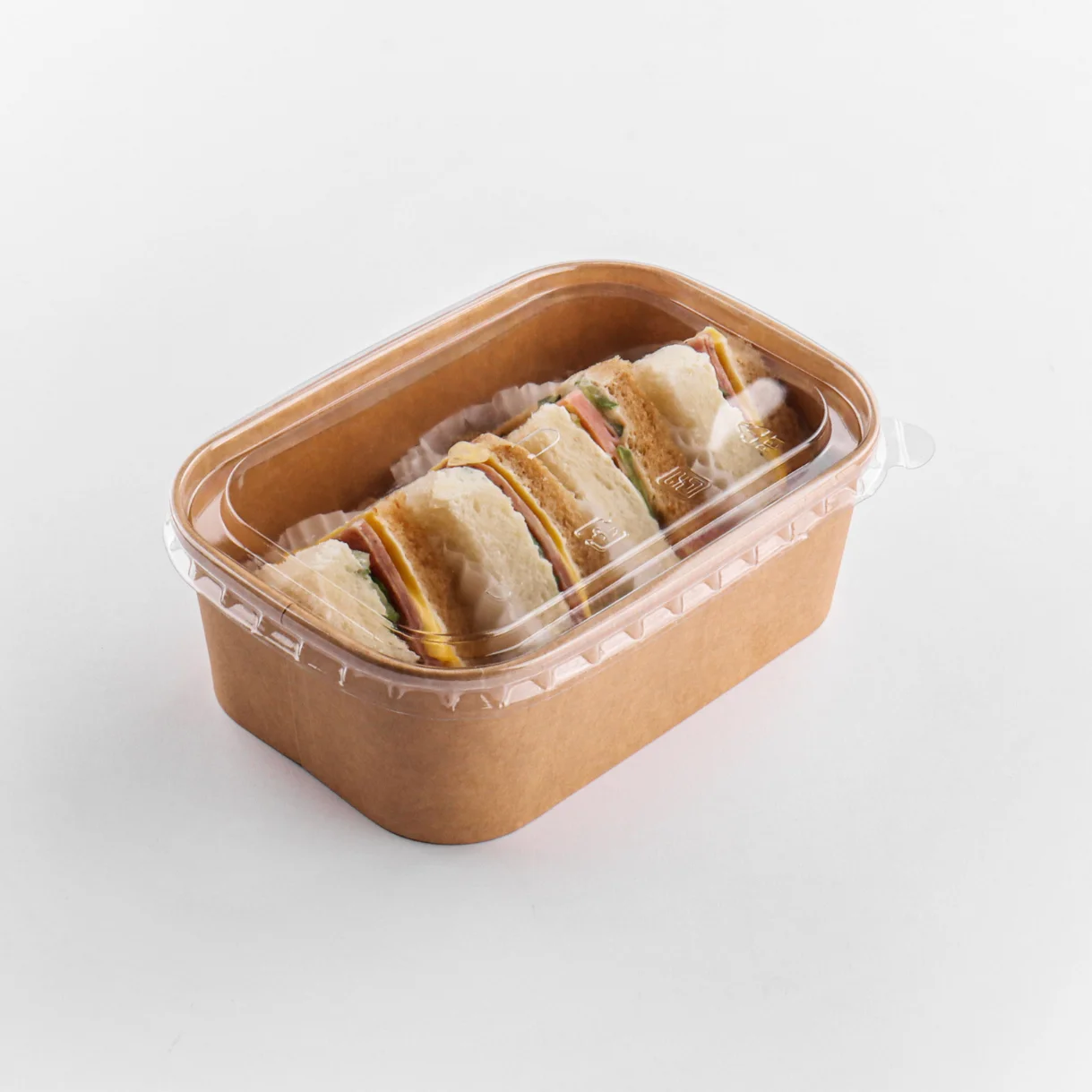 Wholesale Custom Printed Kraft Paper Lunch Box Disposable Rectangle Fast Food Takeaway Container for Sushi Salad Cookie