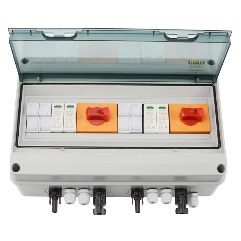 Коробка комбайнера постоянного тока 1000 В 25А 2 в 2 2 выходах 2 струны Pv комбайнер для фотоэлектрической системы солнечных панелей