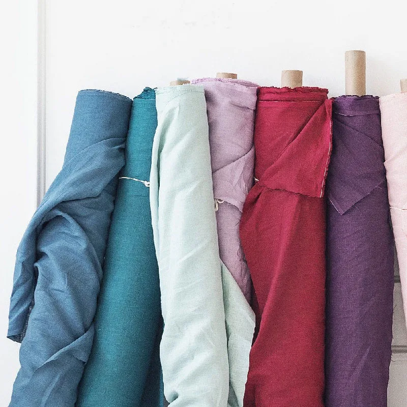 Сплошной цвет пряжа окрашенная 160gsm 100% реальные постельное белье ткань для наволочки и простыни