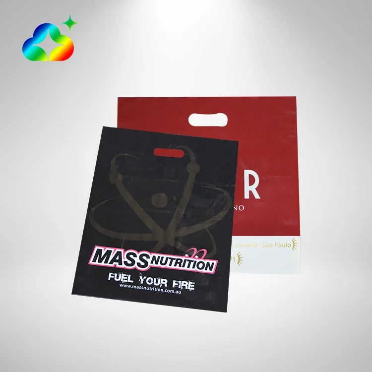 Wholesale HDPE Foldable Recyclable Plastic Die Cut Handle Luxury Shopping Bags With Custom Logos