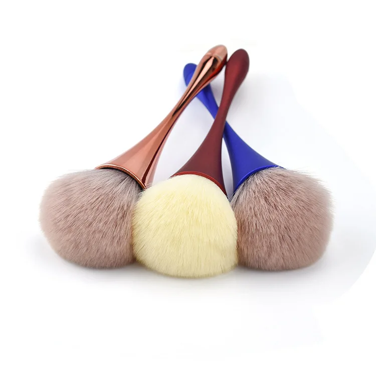 High Quality Red blue rose gold Single small waist plastic handle makeup Blush brush