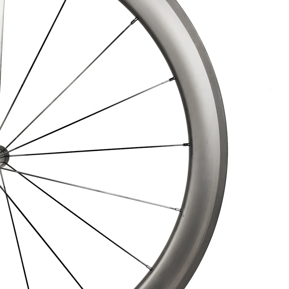 700c Road Clincher Wheels 45mm Asymmetrical Carbon Rim Brake Wheelset Tubeless Ready 2:1 Hub