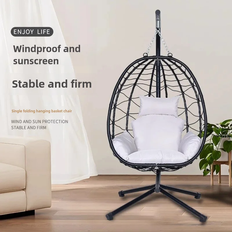 High Quality Modern Double Chair Rattan Swing Waterproof Wood Iron Hanging Egg for Indoor Home Bedroom Park Dining Office Use