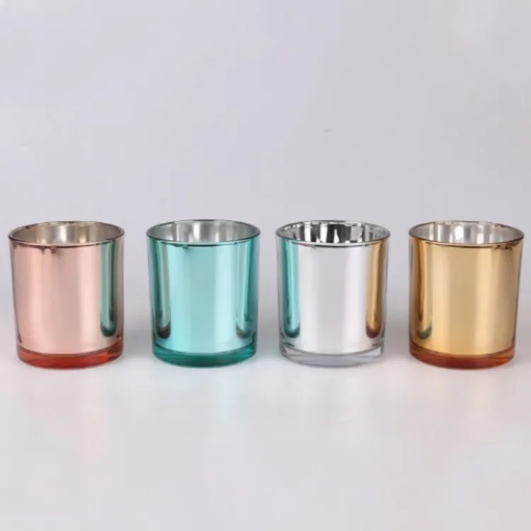Empty candle jars tea light candle iridescent glass holder contenitori candele for romantic atmosphere Aromatherapy and gift