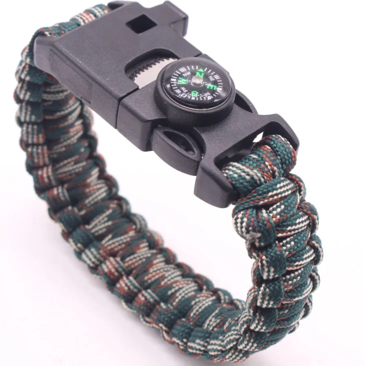 New hot manufacturers direct fashion design Emergency Survival Bracelet Fish Compass Firestarter  Fishing Survival Bracelet