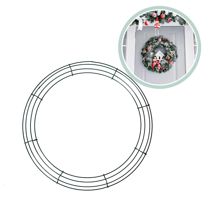 Wholesale led light christmas wreath decoration wire swag wreath frame