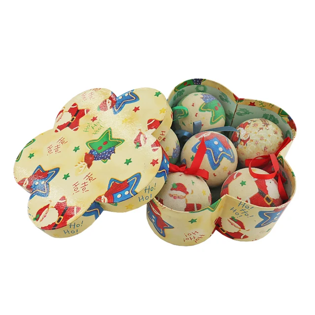 Wholesale Custom 7.5cm Ornaments 6pcs Christmas Baubles Paper foam Christmas balls set Christmas Ball For Xmas Tree Decoration